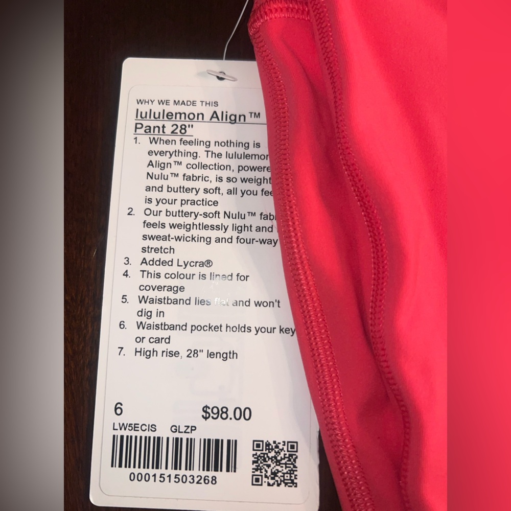 Lululemon Align leggings 25 inseam size 6- new with tags - Picture 2 of 2